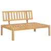 VidaXL Canapé central palette de jardin bois massif d'acacia, canapé de jardin, siège de jardin, siège d'extérieur, canapé 365850