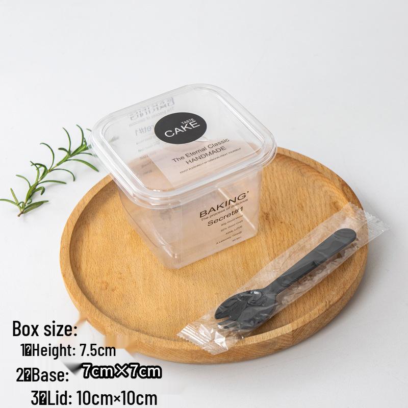 Square Mousse Soy Milk Cake Box: Wooden Cup Packaging for Tiramisu and Dessert Baking