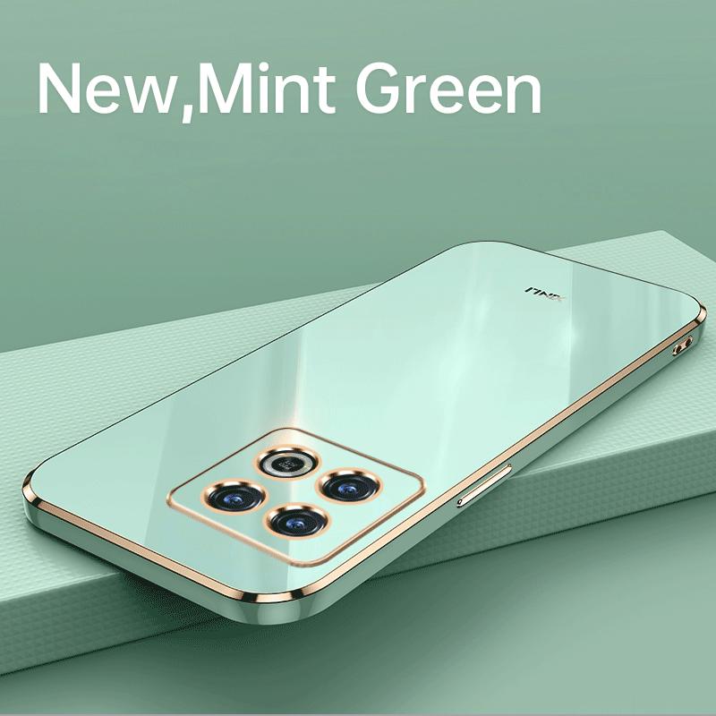 Bling Glitter Square Plating Soft Case For Oneplus One plus 10 Pro 9 Pro 9R T 8T Gold Frame Silicone Cover