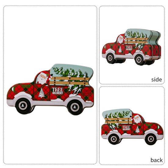 Christmas Candy Box Exquisite Cartoon Car Design Wrought Iron Gift Packing Box for Festival Party Decoration