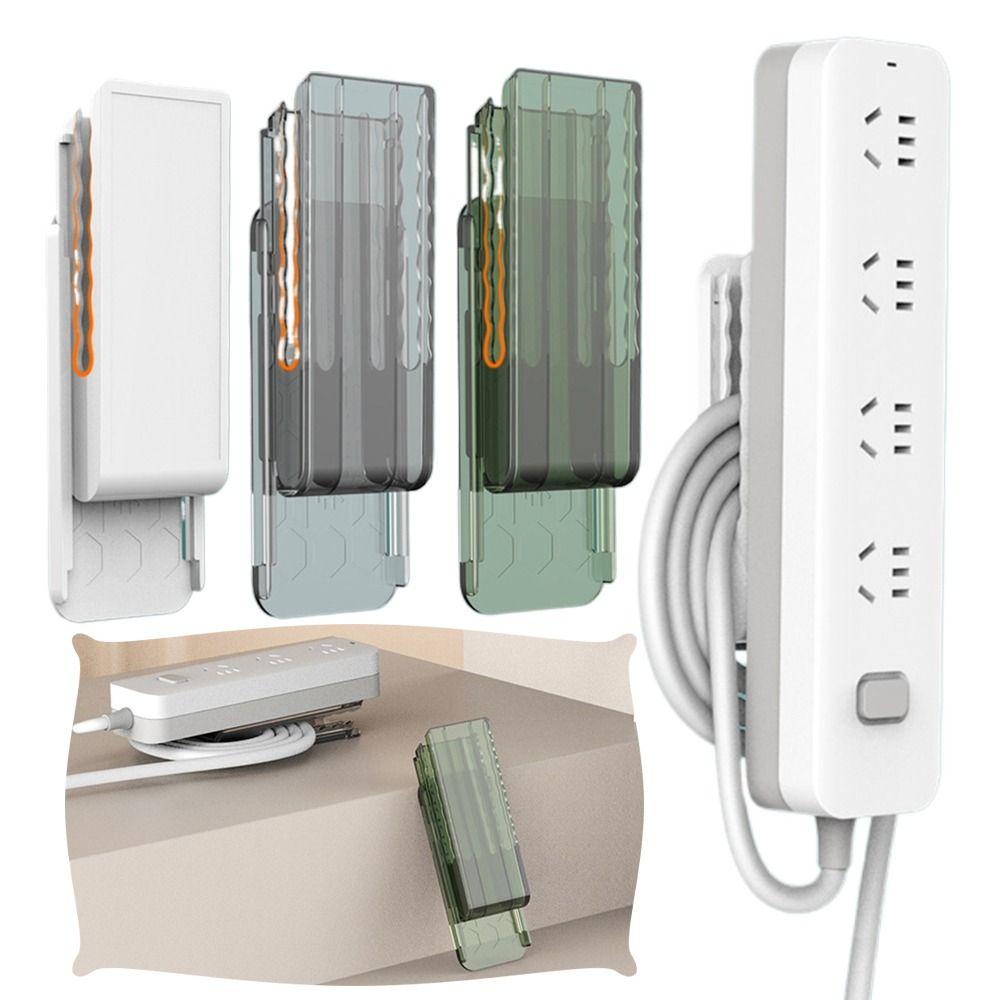 Wall-Mounted Plug Fixer 2in1 Cable Organizer New Power Strip Holder Home Decor