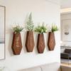 4 st Trä Väggmonterad Vas Gårdshus Rustik Hemmakontor Vardagsrum Väggmonterad Hållare för Konstgjorda Växter Torkad Blomma Vas Dekoration