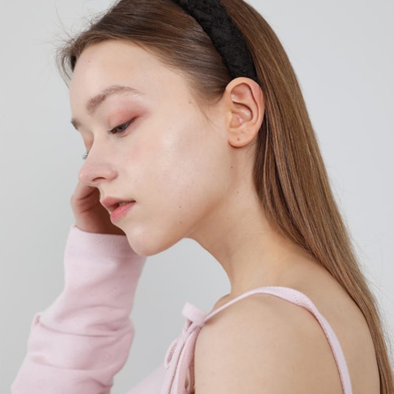 CATTLINE Antic Tweed HairBand (Black Silver)