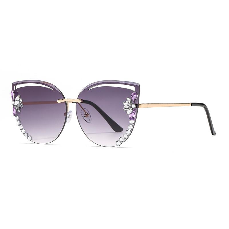 Cat Eye Sunglasses Fashion Metal Frame Uv400 For Outdoor Sun Protection