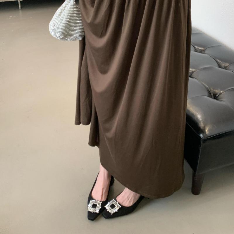 French Thick Heel High-end Rhinestone Shallow Mouth Single Shoes Women's Shoes 2025 New Square Head Temperament Celebrity High Heels Women