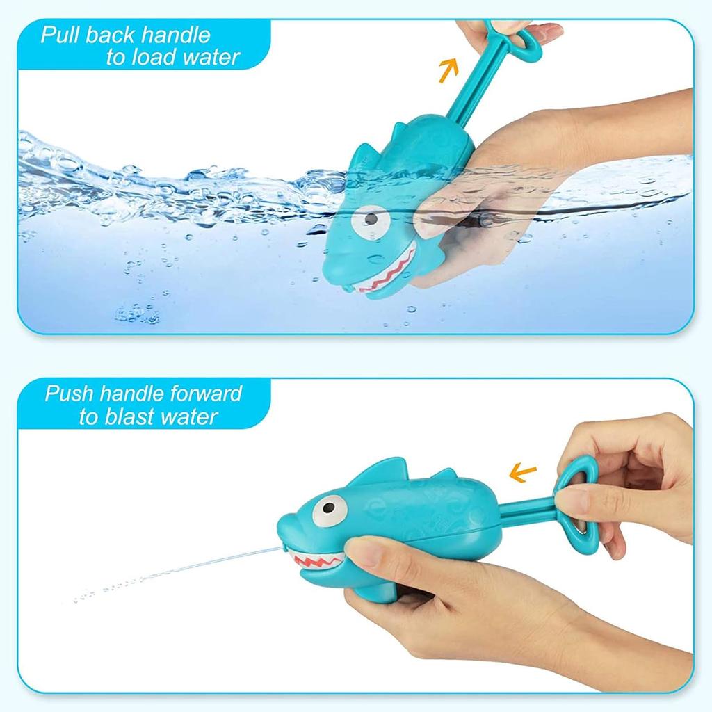 Pull-Out Water Guns Toy Crocodile Shark Piglet Water Gun Safe Kids Beach Swimming Pool Play Summer Toy