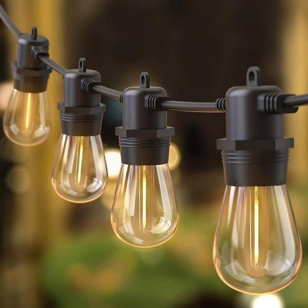Waterproof LED Edison Bulb String Lights with Remote Control - Decorative Filament Globe for Patio, Tent, Camping, and Holidays
