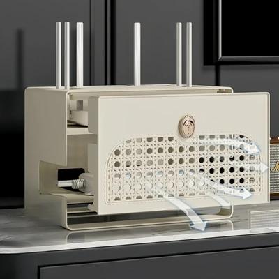 Úložný box na router Šetriaci miesto Bezdrôtové Wifi TV Set-top box Káblová zásuvka Plastová nádoba Stolná organizácia Domáci doplnok