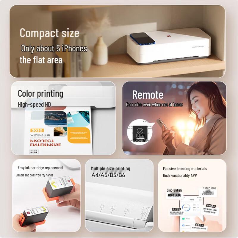 HanYin V1 Color Wireless Inkjet Printer CN Plug (adapter Included)