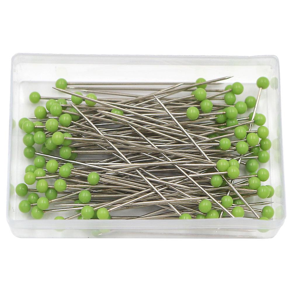 100-Piece Set: 38mm Glass Head Pins in 10 Colors for Sewing and Quilting