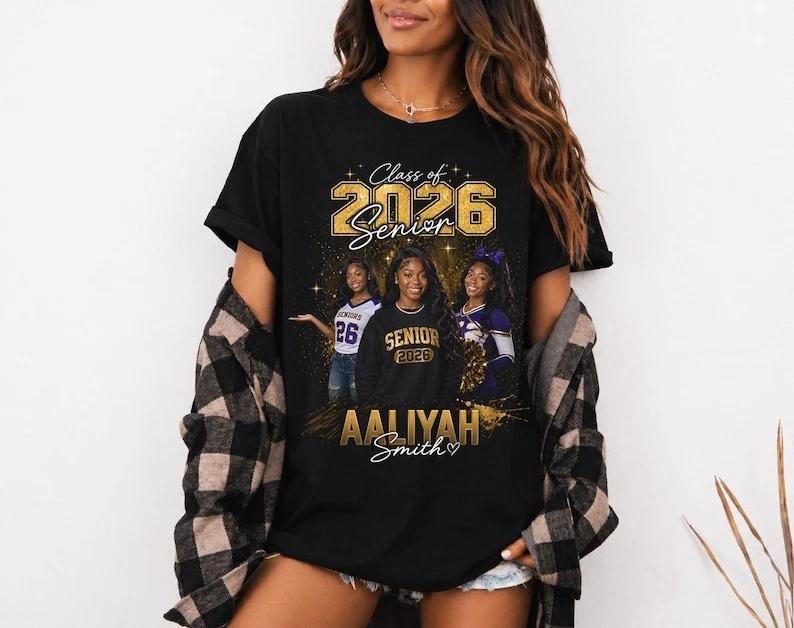 Class of 2026 Shirt, Custom Senior 2026, Bling Shirt, Senior Night, Graduation 3XL