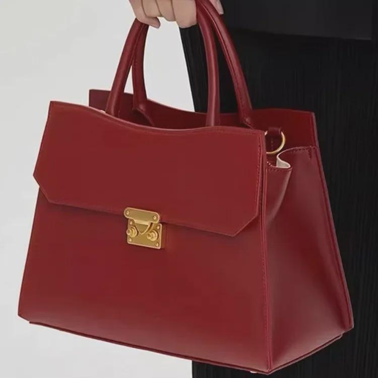 High-Quality Large Red Bridal Shoulder Bag 2024