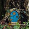 Elf Fairy Door Miniature Garden House Decor Tree Doors Miniature Yard Art Wooden Sculptures Mini Home Garden Doors Ornaments