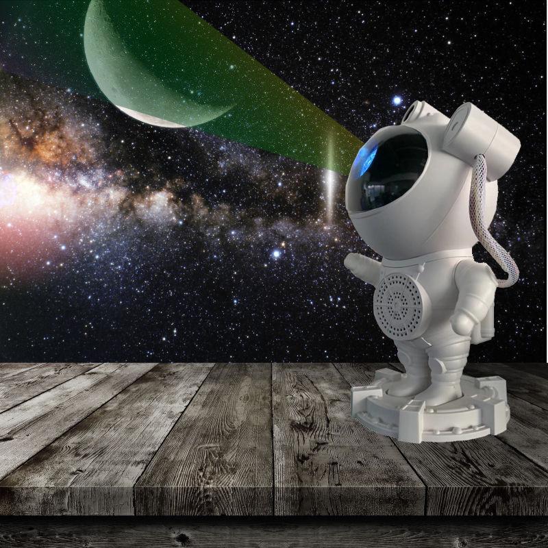 Hot Sale Astronaut Bluetooth Speaker with Colorful Starry Sky Light Projection & White Noise Laser Night Light