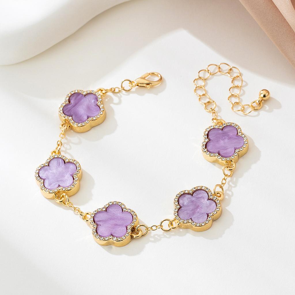 Stylish And Elegant Lucky Five-Petaled Flower Bracelet Female, Five-Leaf Flower