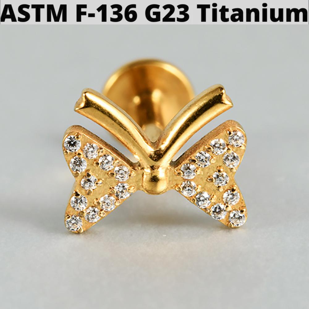 1PC G23 Titanium Butterfly Internal Thread Labret Lip Rings Cross Snake Ear Cartilage Tragus Helix Earring Lobe Piercing Jewelry