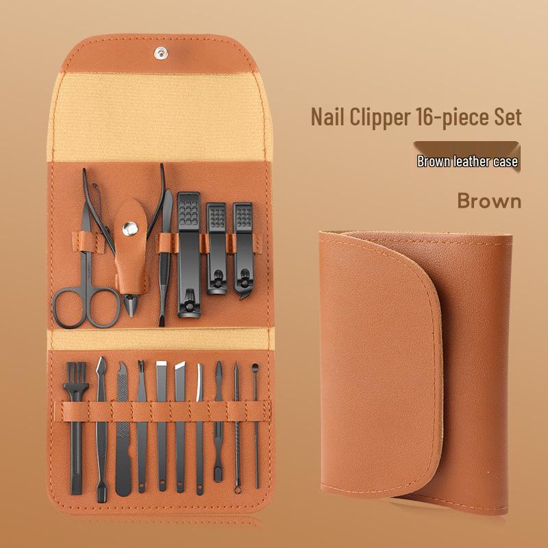 16-Piece Unisex Stainless Steel Manicure & Pedicure Kit