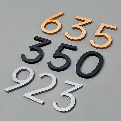 3D Self Adhesive Modern Door Number 0-9 Plaque House Number Door Plate Number Hotel Door Mailbox Address Digits Sticker Sign