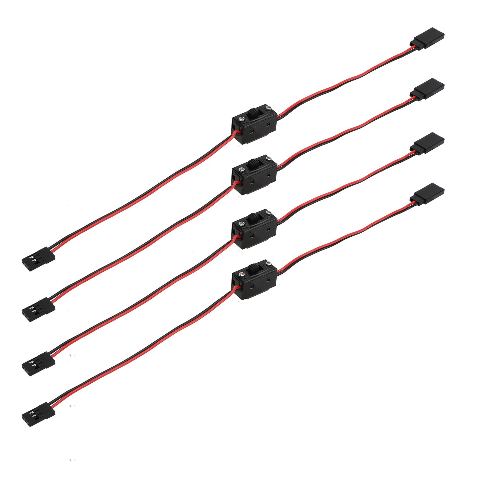 

4Pcs RC JR Style Power On Off Switch Versatile Sturdy RC Switch Receiver for RC Car Truck Airplane
