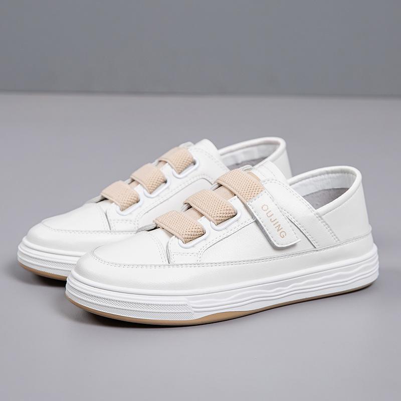 

2025 новые весенние легкие модные маленькие белые туфли на липучке, женская повседневная обувь с мягкой подошвой, нескользящие туфли с одной педалью 40 хаки