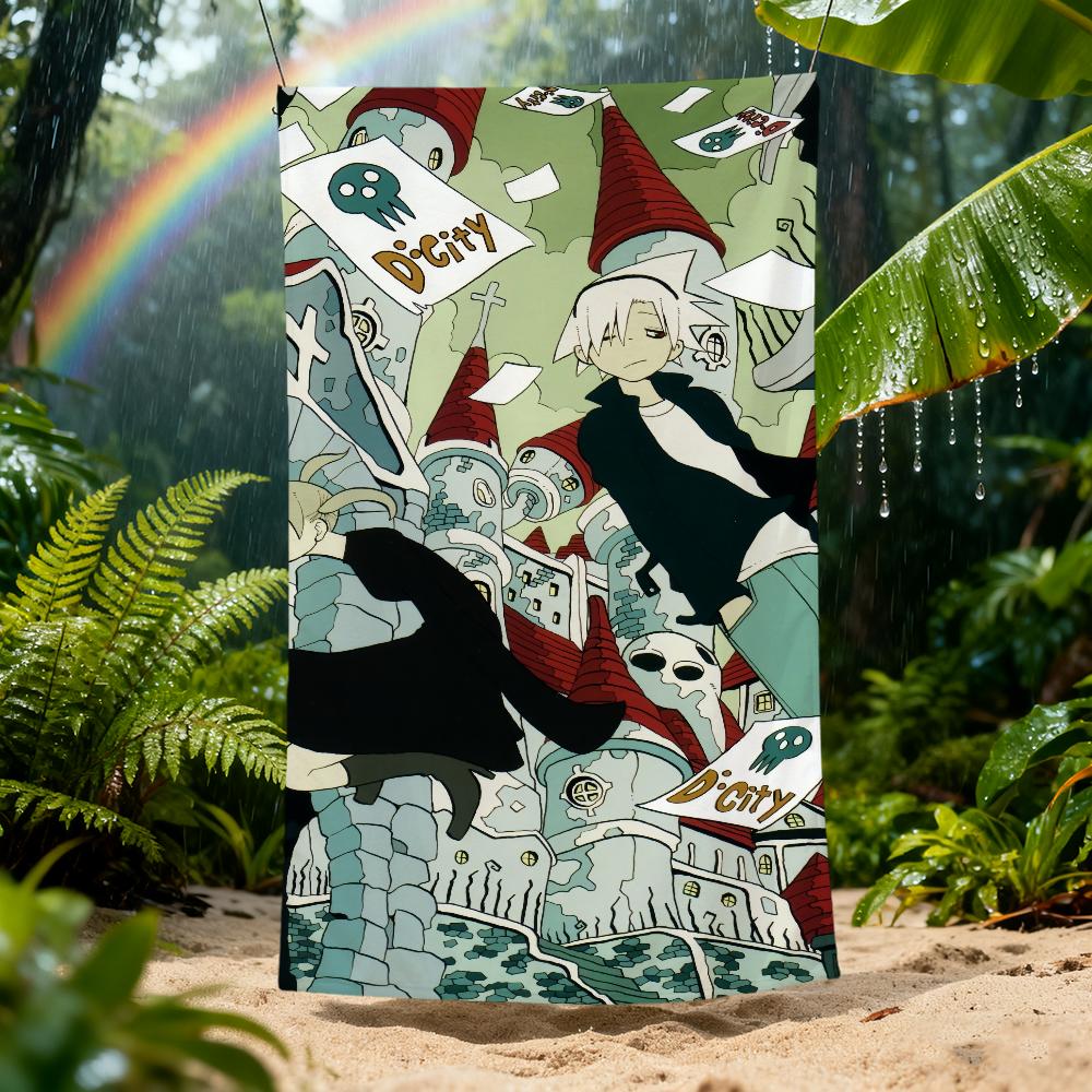 S-Soul anime cute Towel Beach Quick Dry Soft E-Eater Pool Towels Gift for Travel Gym Shower Camping sports