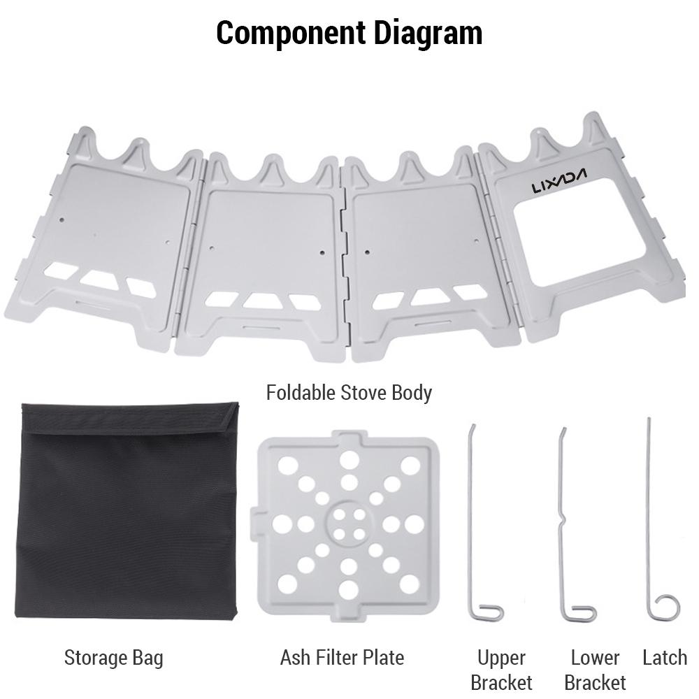 Outdoor Mini Fire Pits Foldable Ti Bonfire Stove Hinge Wood Burning Stove for Camping Hiking