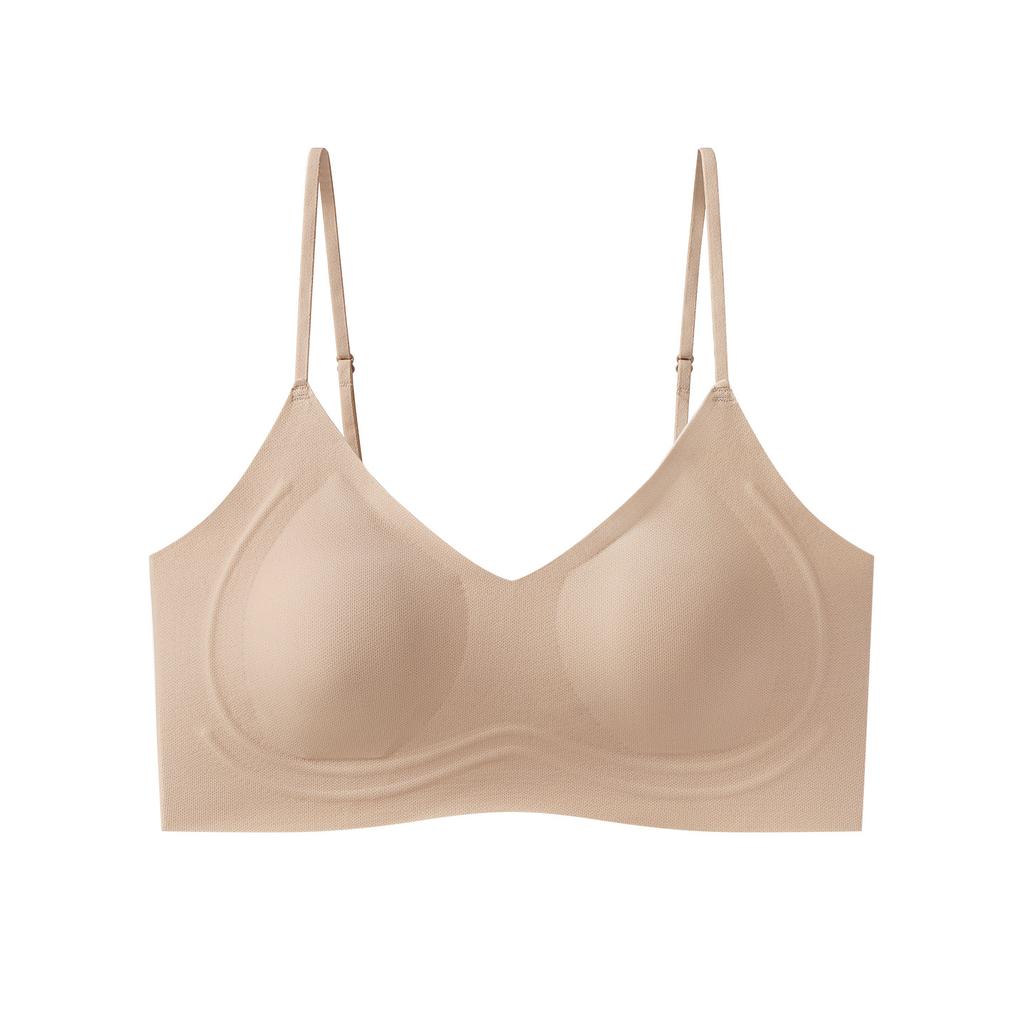 Liquid Foundation Seamless Underwear Women's Big Breasts Show Small Breasts Gather Rabbit Ear Cup Thin Soft Support Breathable Back Bra Cover
