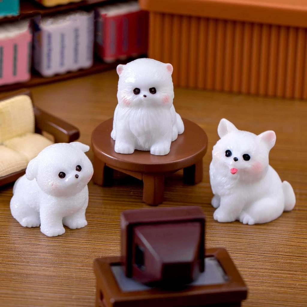Voyyphixa Miniature Dog Set of Cute Small Dog DIY Tabletop Landscape Bonsai Fun Gifts for New and More Figurines, 10, Figurines, Decor, Gifts,