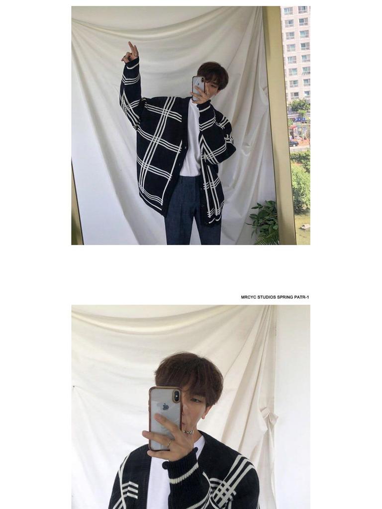 Autumn Men's Trendy Hong Kong Style Knit Cardigan - Loose Fit Sweater