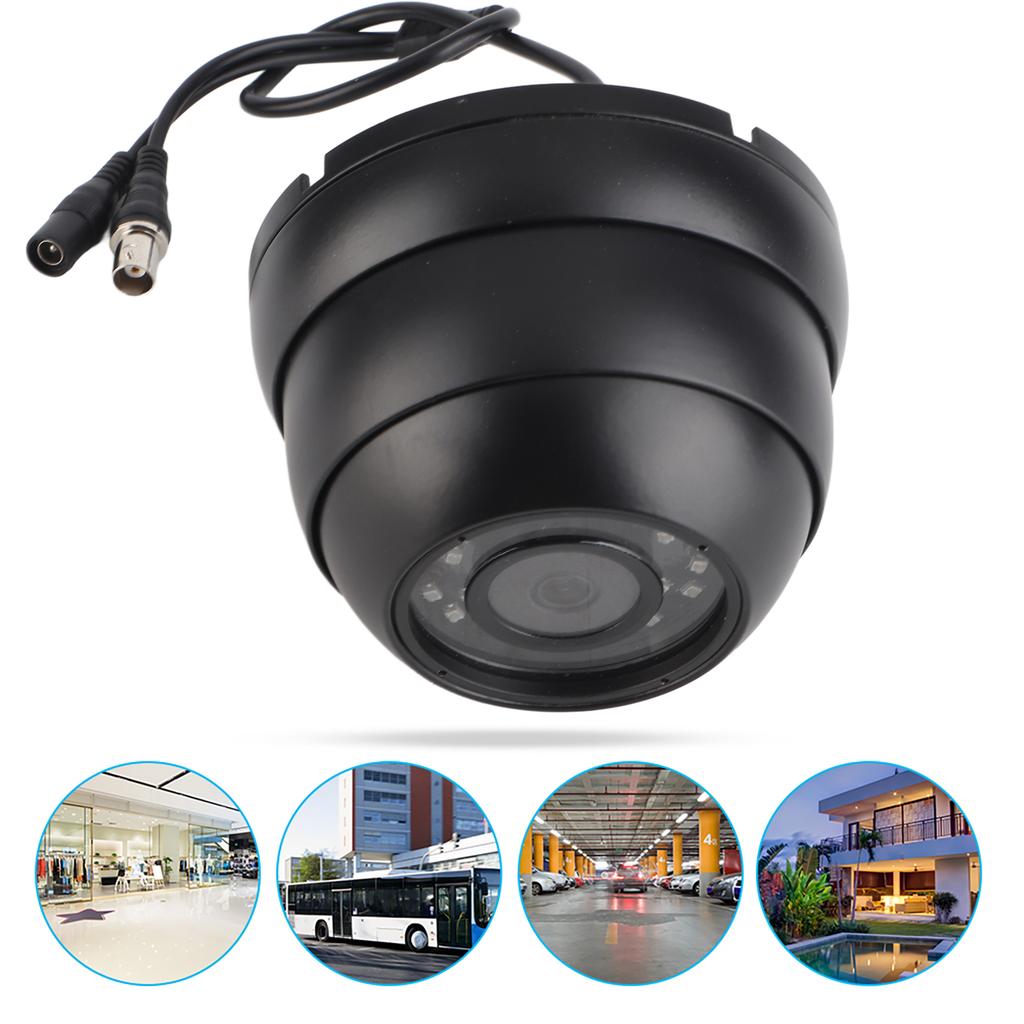 1080p CCTV Dome Camera AHD Camera Surveillance NTSC System for Bus Boat Car (Black ) Black
