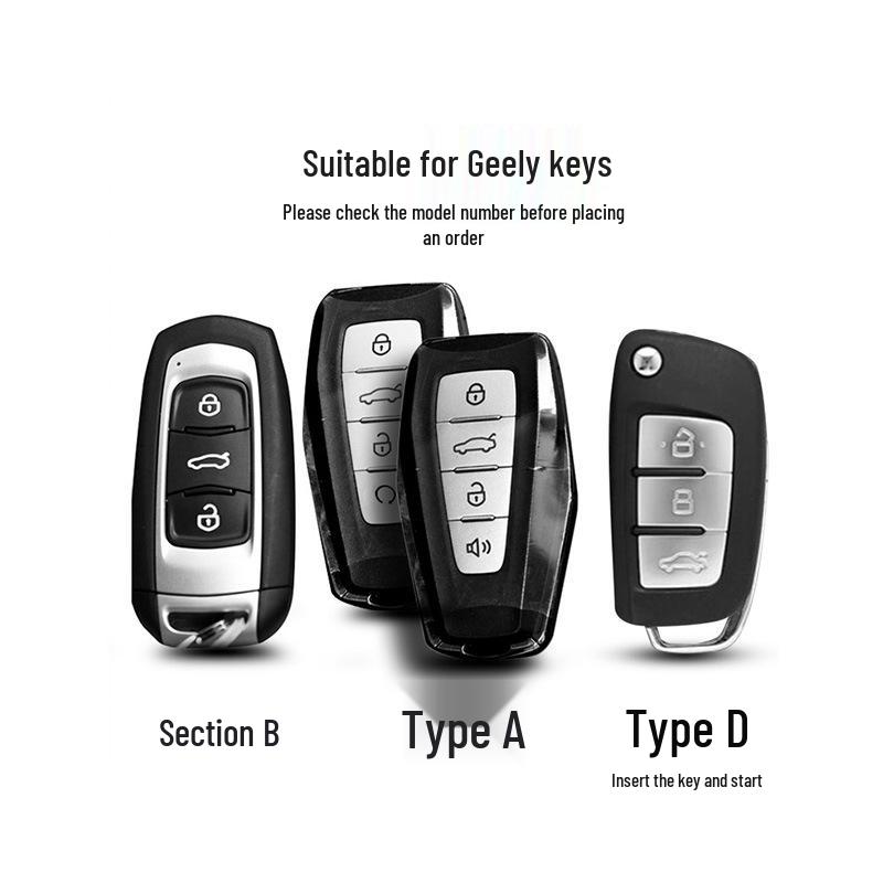 Geely Key Case for Xingrui, Bin Yue, Borui, Binrui GL, Emgrand GS, Vision X6, Xingyue L - Protective Car Key Shell
