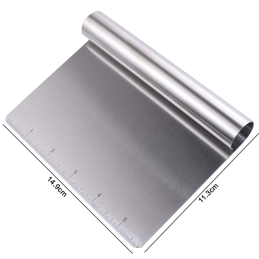 Graduated Bench Scraper Stainless Steel Pizza Scraper Pancake Scraper  Rice Noodle Rolls