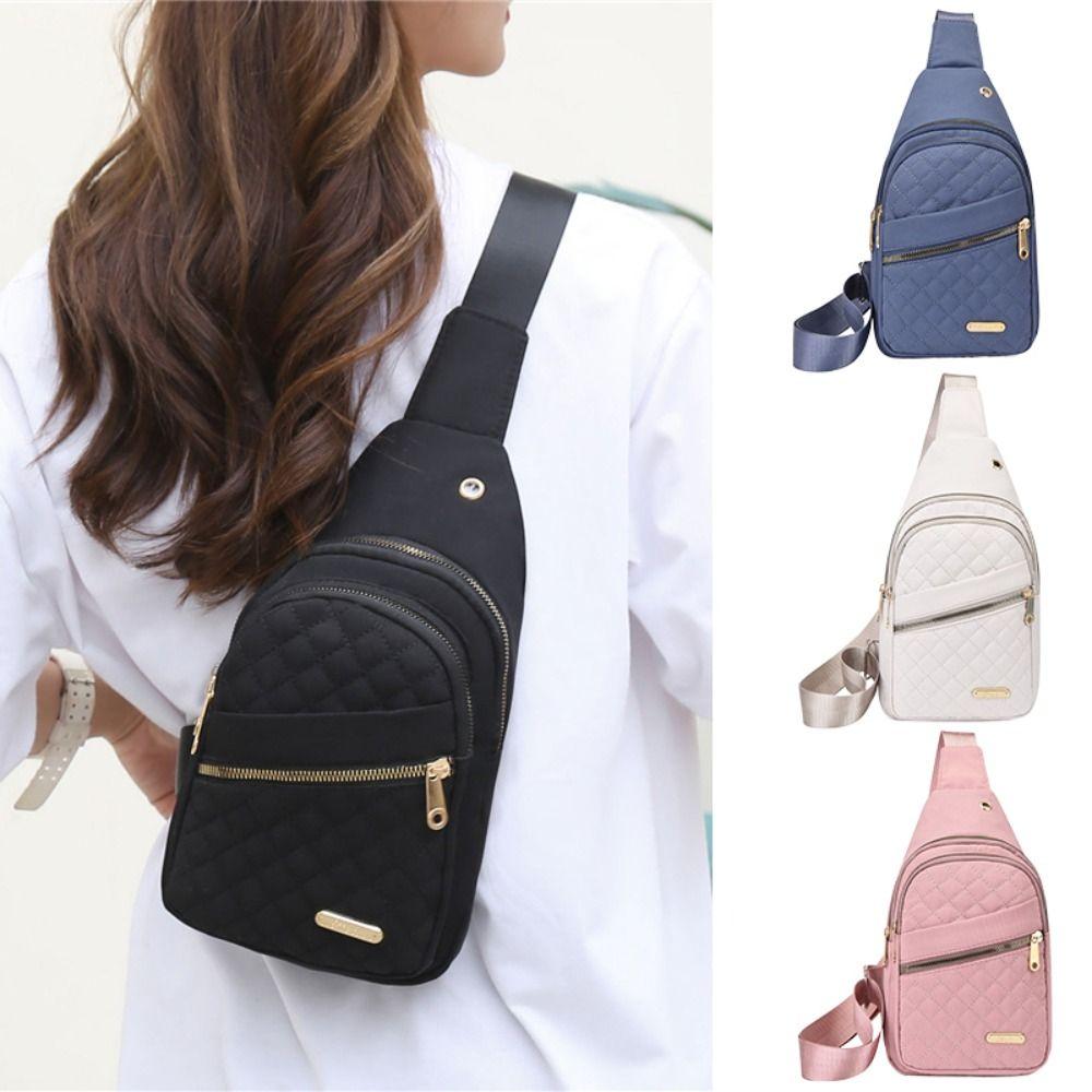 

Nylon Women Sling Bag Solid Color Chest Pack Fashion Crossbody Bag