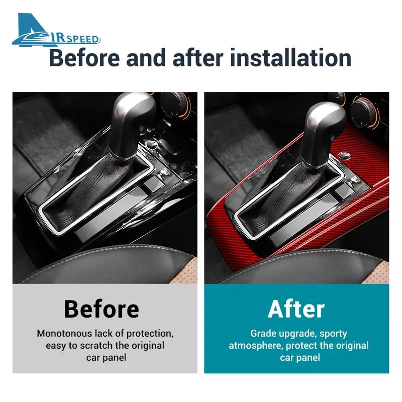 Nálepka z pravého měkkého karbonového vlákna pro Vauxhall Opel Astra H MK5 2004 2005 2006 2007 2008 2009 2010 LHD RHD Panel řadicí páky automobilu