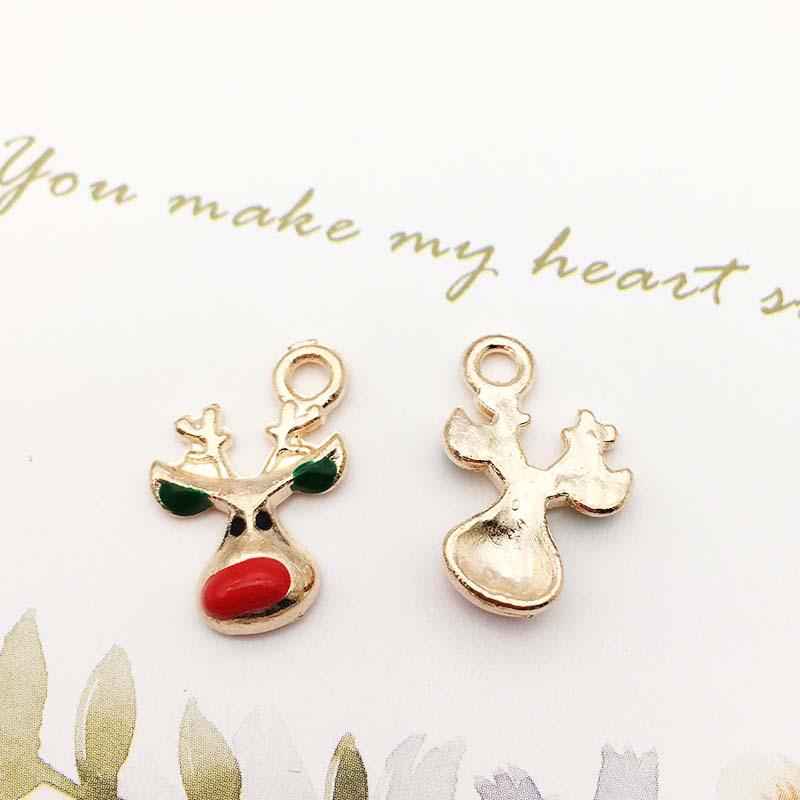 Christmas Oil Drip Alloy Small Pendant Bracelet Necklace Pendant Handmade Diy Material Jewelry Accessories