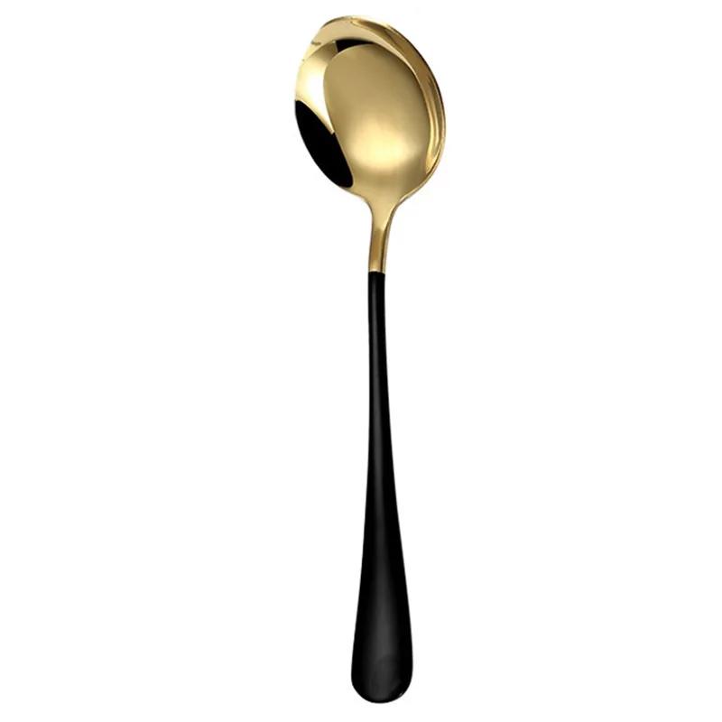 304 Stainless Steel  Spoon Coffee Spoon Round Head Spoon Dessert Mixing Spoons Kitchen Tableware Cutlery