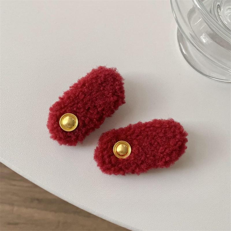 

Новая осенне-зимняя бархатная вышитая повязка на голову с надписью, красная плюшевая, красные аксессуары для волос, заколка-краб, зажим-акула, обруч для волос, женская