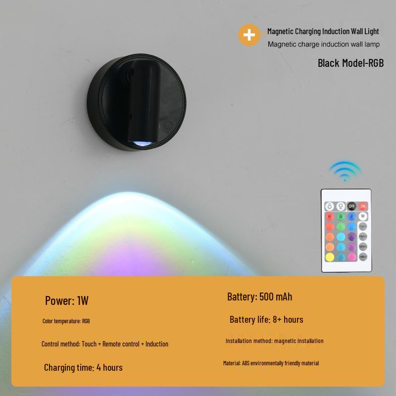Kabellose LED-Wandleuchte mit verstellbarem Spot, Touch- und Fernbedienung, 3 Lichtmodi, keine Installation erforderlich – Perfekt für Schlafzimmer oder Flur.
