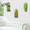 Nature Inspired Room Decoration 3Pcs 3D Succulents Wall Stickers, Vertical Plant Landscape Decals, Waterproof PVC Mural, Creative Soft Gifts Peel And