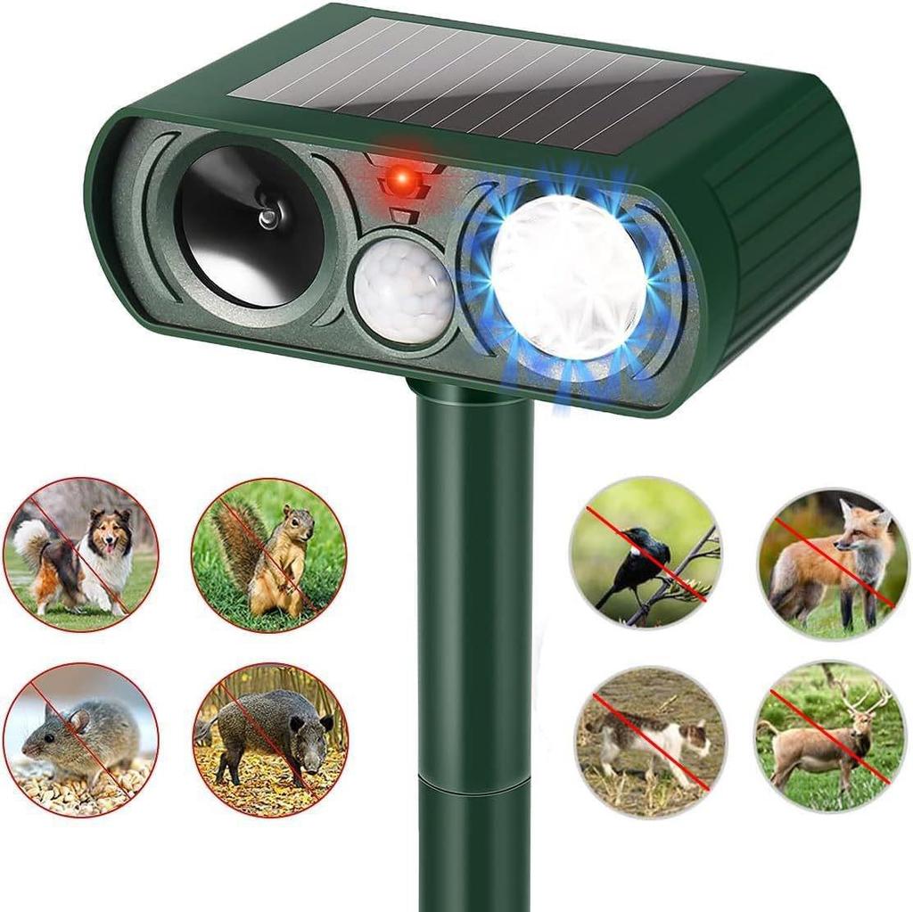In-stock Multi-Functional Solar Ultrasonic Animal Repeller: Effective for Rats, Birds, Cats, and Dogs