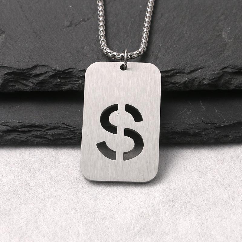Personalized 2024 Stainless Steel Dog Tag Necklace: Hip Hop Style Long Chain for Couples