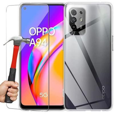 Protective Case - E.F.CONNECTION - OPPO A94 5G - Flexible - Transparent - Tempered Glass