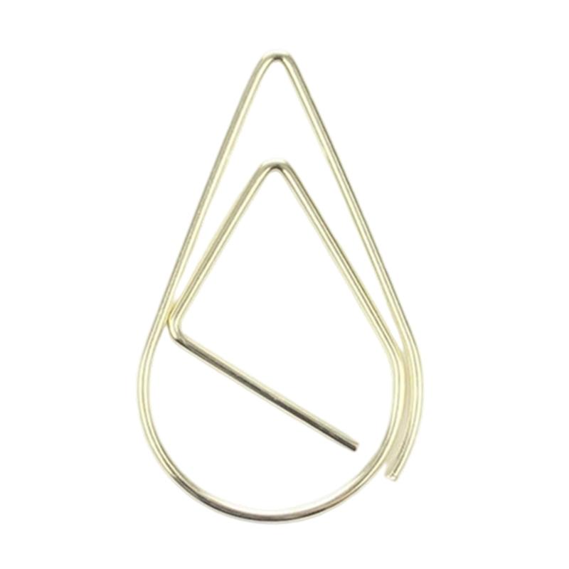 

100 шт. Маленькие закладки, креативные скрепки, закладки в форме капли воды, держатели, милые скрепки для планера для дома золотой