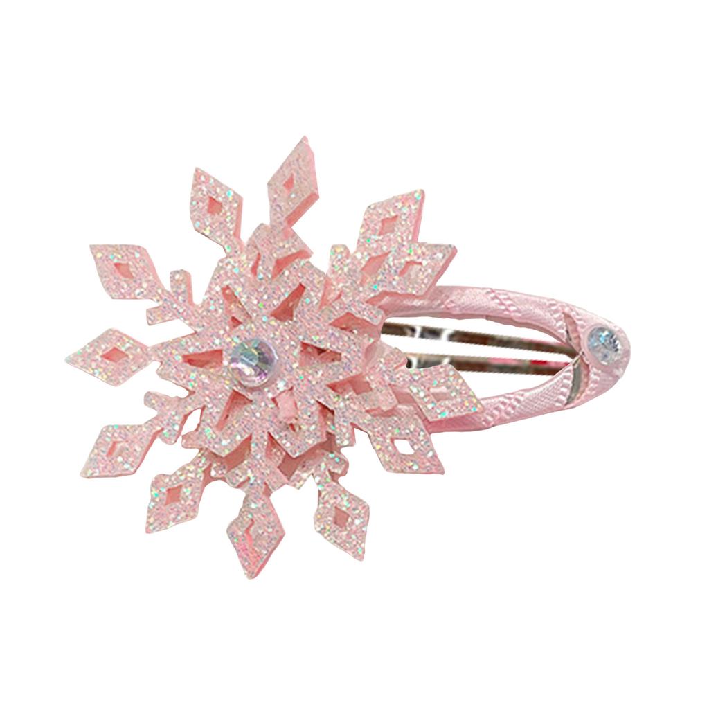 Snowflake Hair Clip Christmas Barrette Sweet Christmas Flat Clip Hairpin Christmas Elegant Hair Clip for Bunches