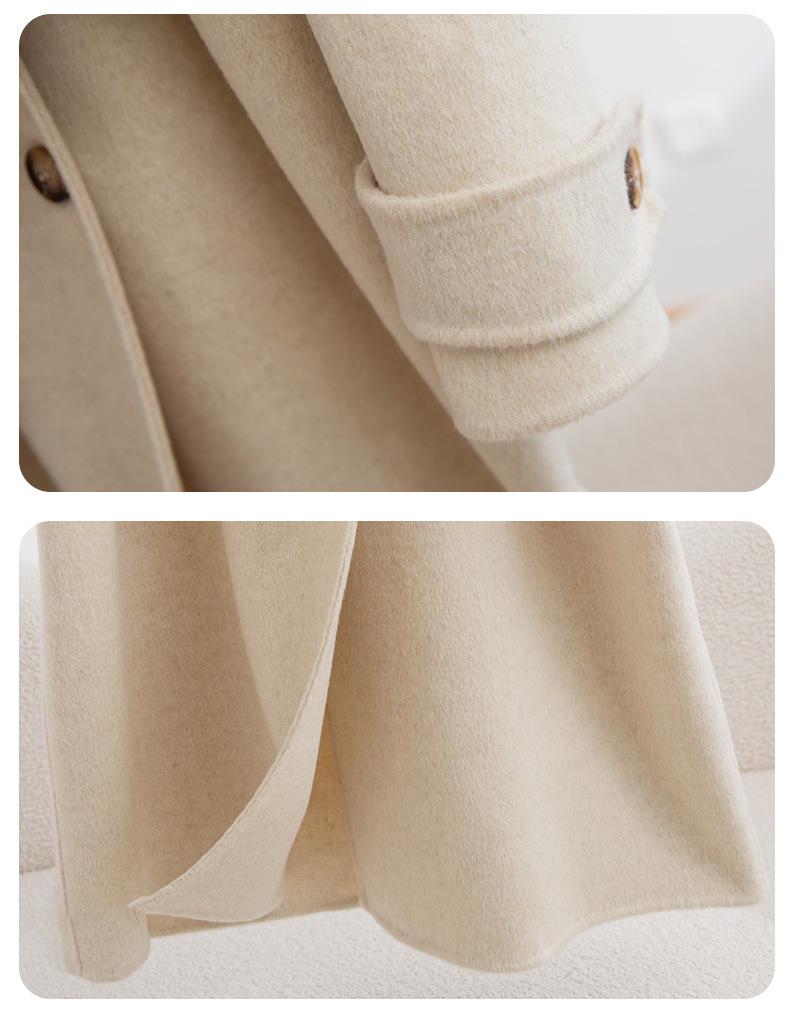 Double-Faced Wool Hepburn-Style Coat, Long, Slim Fit, 2025 Collection, Women's Fashion.