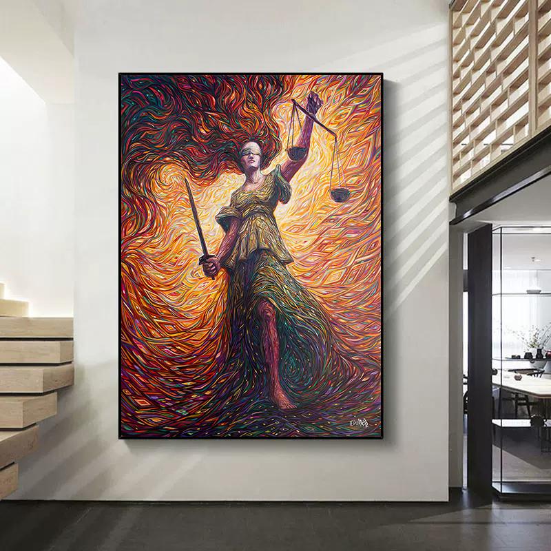 Goddess of Justice Poster Abstract Women Wall Art Pictures Canvas Print for Modern Living Room Home Decor Painting Gifts Cuadros