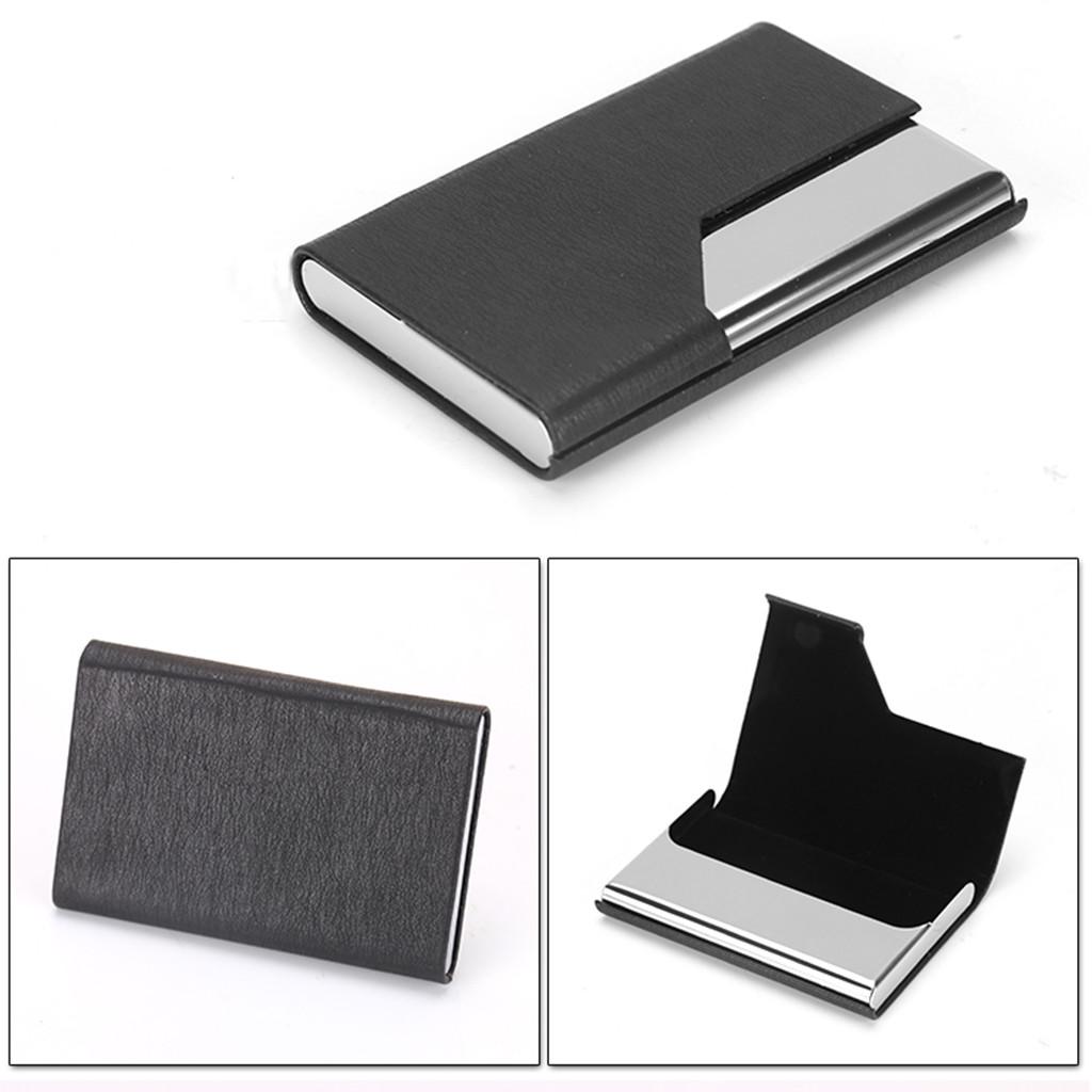 Creative Holder Metal Leather Box Cover Credit Business Multi Card Case Wallet