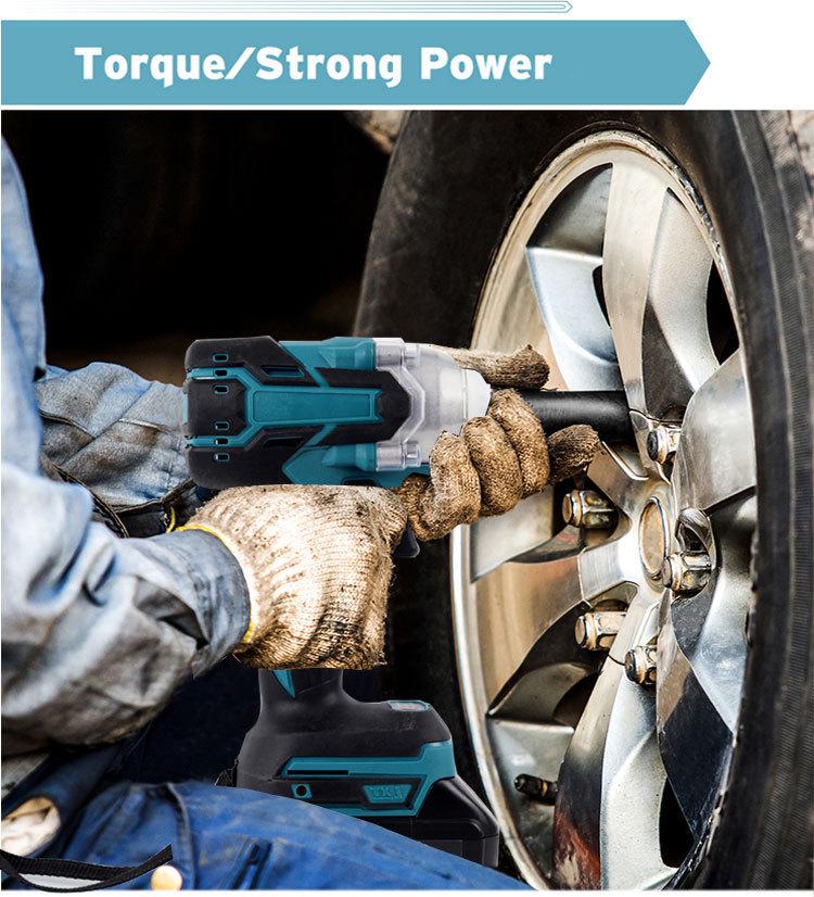 Brushless Electric Impact Wrench with Lithium Battery for Car Repair & Carpentry