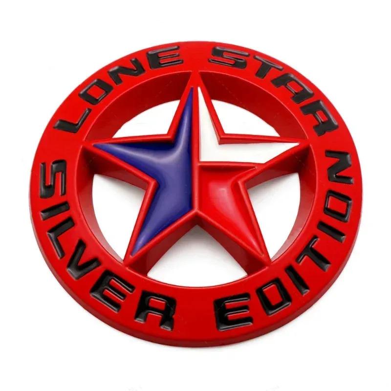 3D Metal Silver Edition Lone Star Logo Rear Trunk Fender Emblem Badge Sticker for Wrangler Compass Ram 1500 2500
