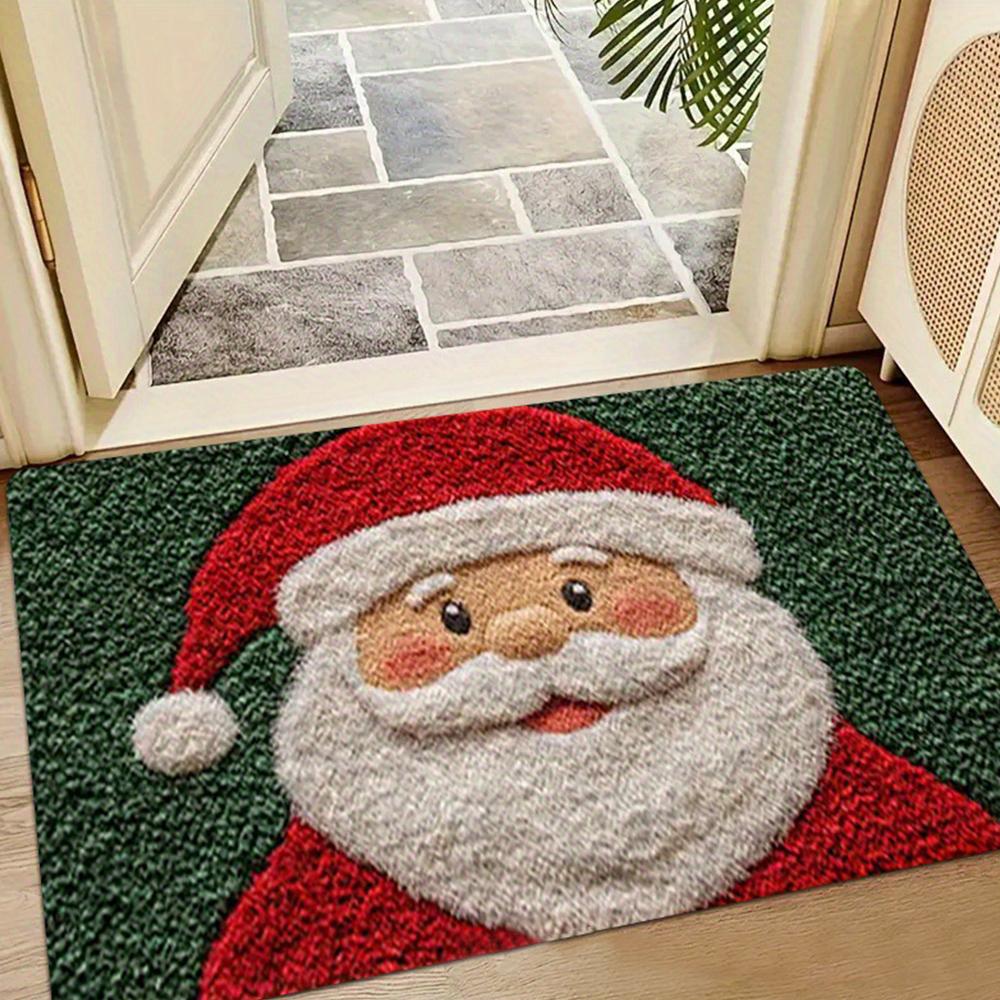 

Soft Christmas Deer Microfiber Bath Mat Anti-slip Plush Mats Santa Claus Design Christmas Decoration Doormat Quick-Dry&Absorbent 50cm x 80cm
